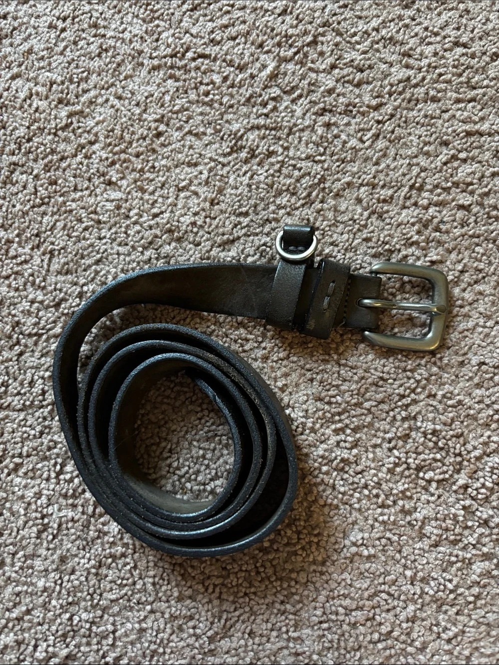 #315 Women's Black Leather Belt with Silver Buckle